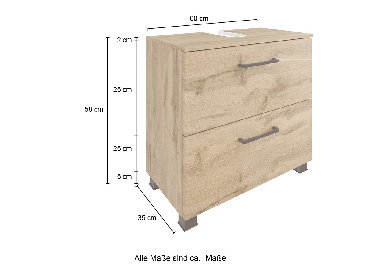 Unterbeckenschrank - Wotaneiche - 60 cm