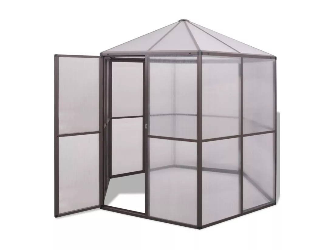 Serre tente abri plante aluminium marron 240 x 211 x 232 cm 02_0044656