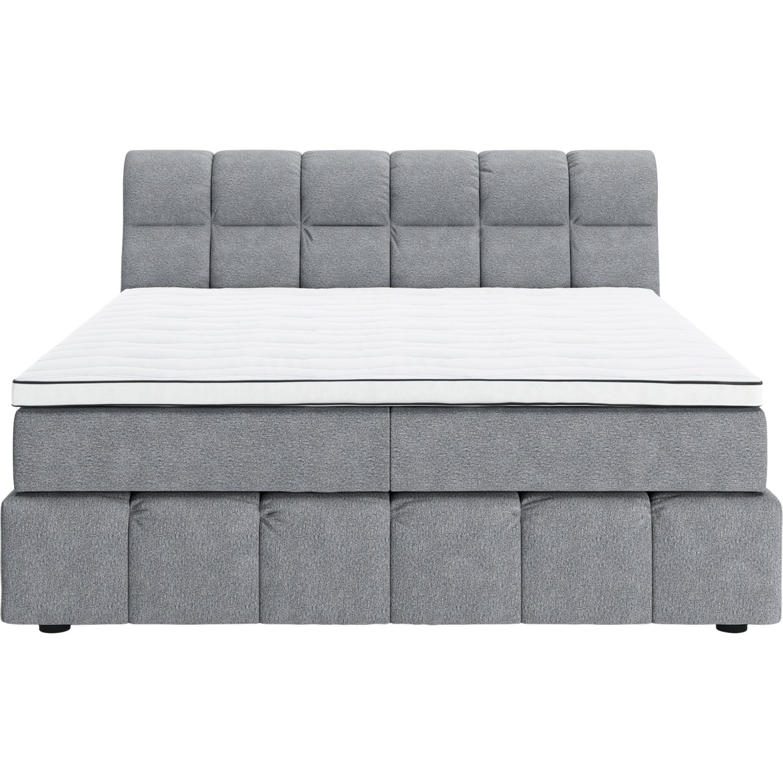 Boxspringbett Downtown Stoff New York hellgrau 160 x 200 cm