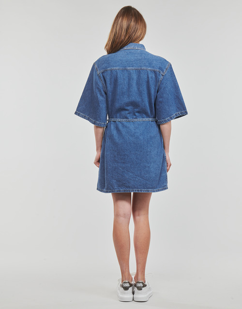 Calvin Klein Jeans - UTILITY BELTED SHIRT DRESS - Jean