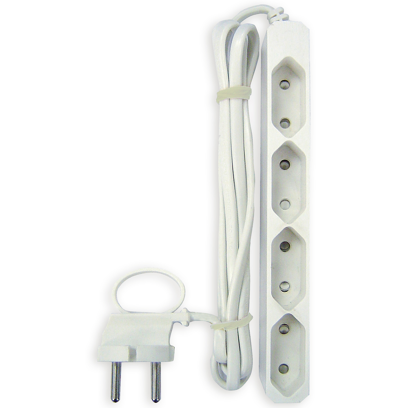 4-fach-Euro-Steckdosenleiste - weiß - Kabel 3 Meter