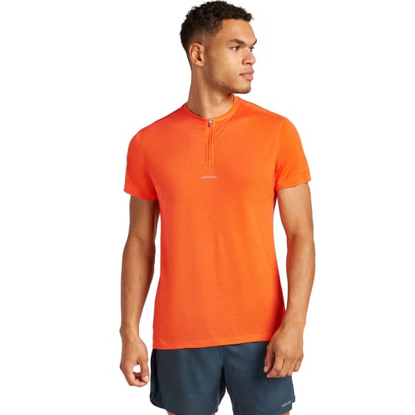 T-shirt trail ICEBREAKER M MERINO 125 COOL-LITE SPEED SS Q ZIP BLAZE