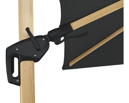 Schneider Rhodos Twist Woody parasol, 300 x 300 cm, H 264 cm, antraciet