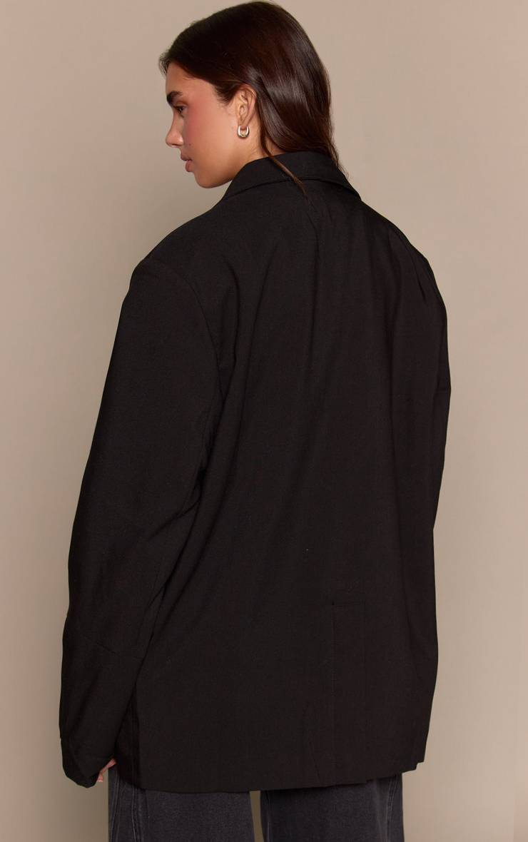 Noir Blazer Dad Oversize Boxy À Épaules Tombantes