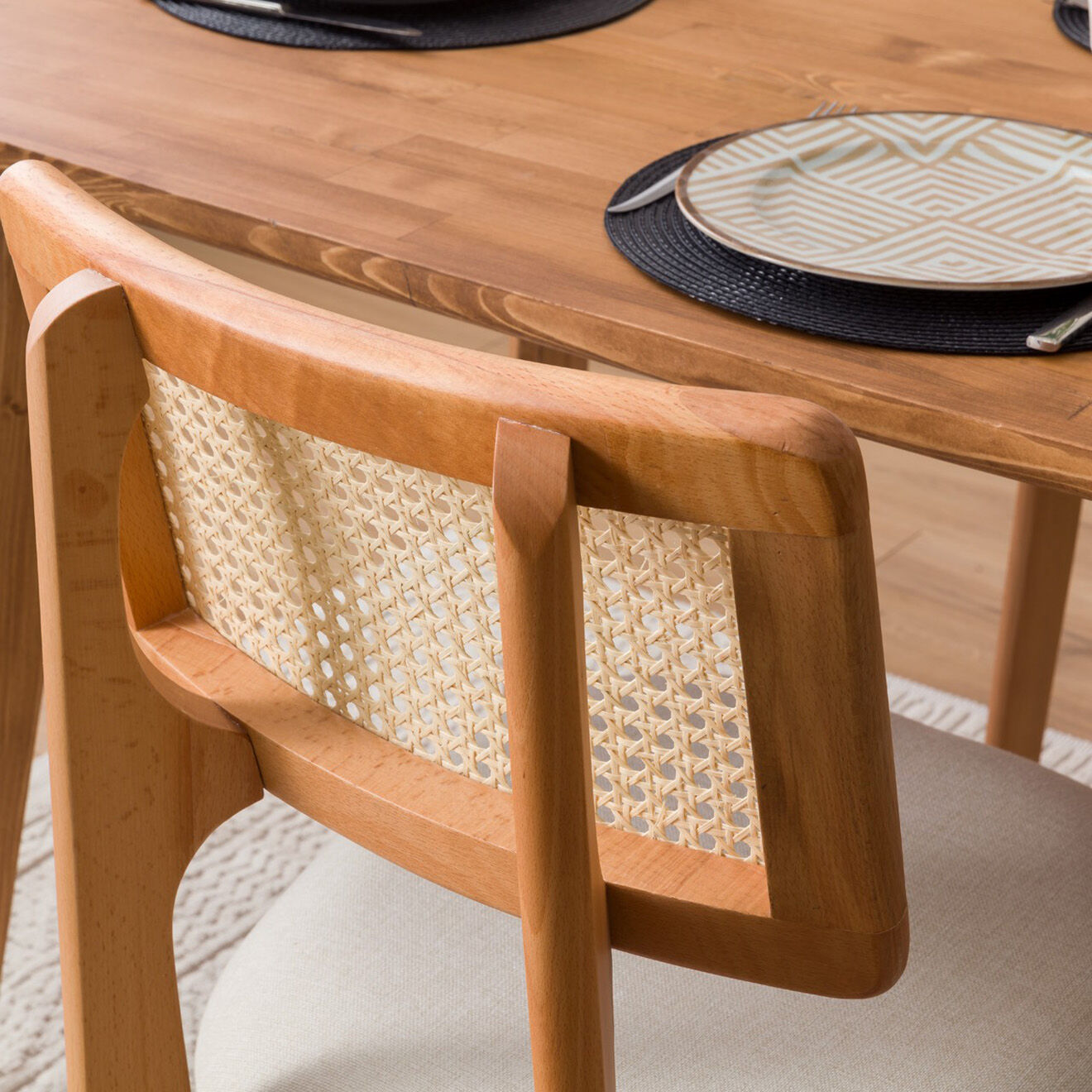 Homitis Table à manger BN noyer - 139x78x74x5 cm