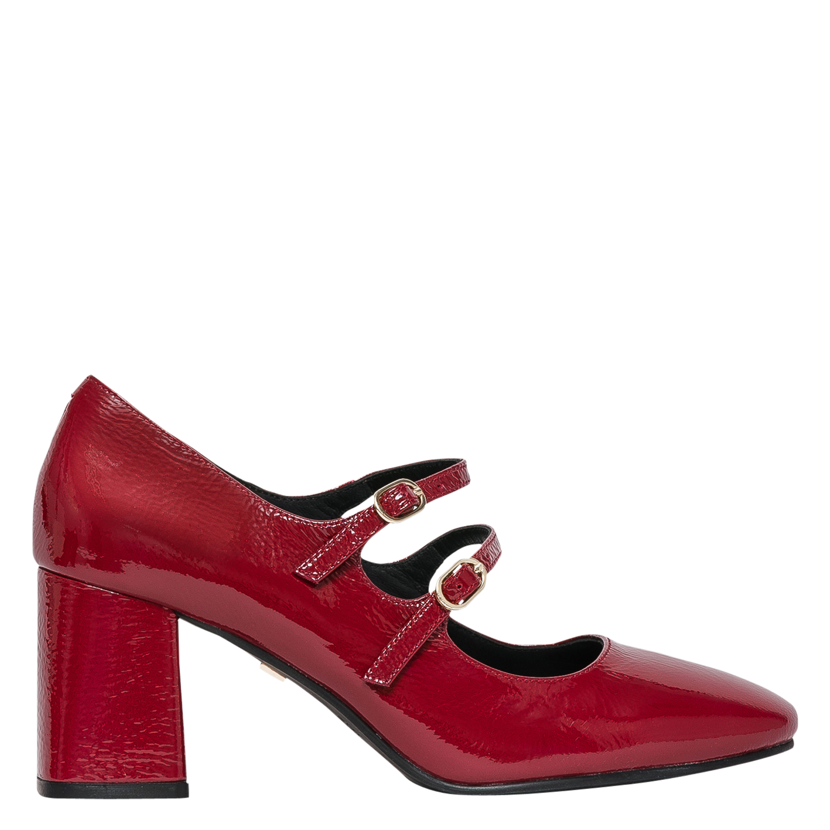 IZA - Babies à talons en cuir vernis | Rouge