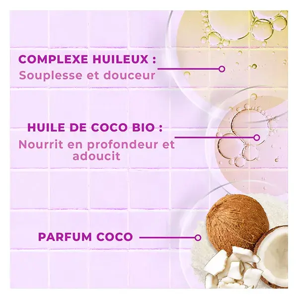 Óleo para estilizar cabelo Energie Fruit, óleo de coco e karité, 150ml