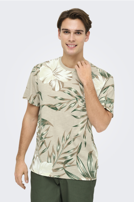 Only & Sons beige heren t-shirt