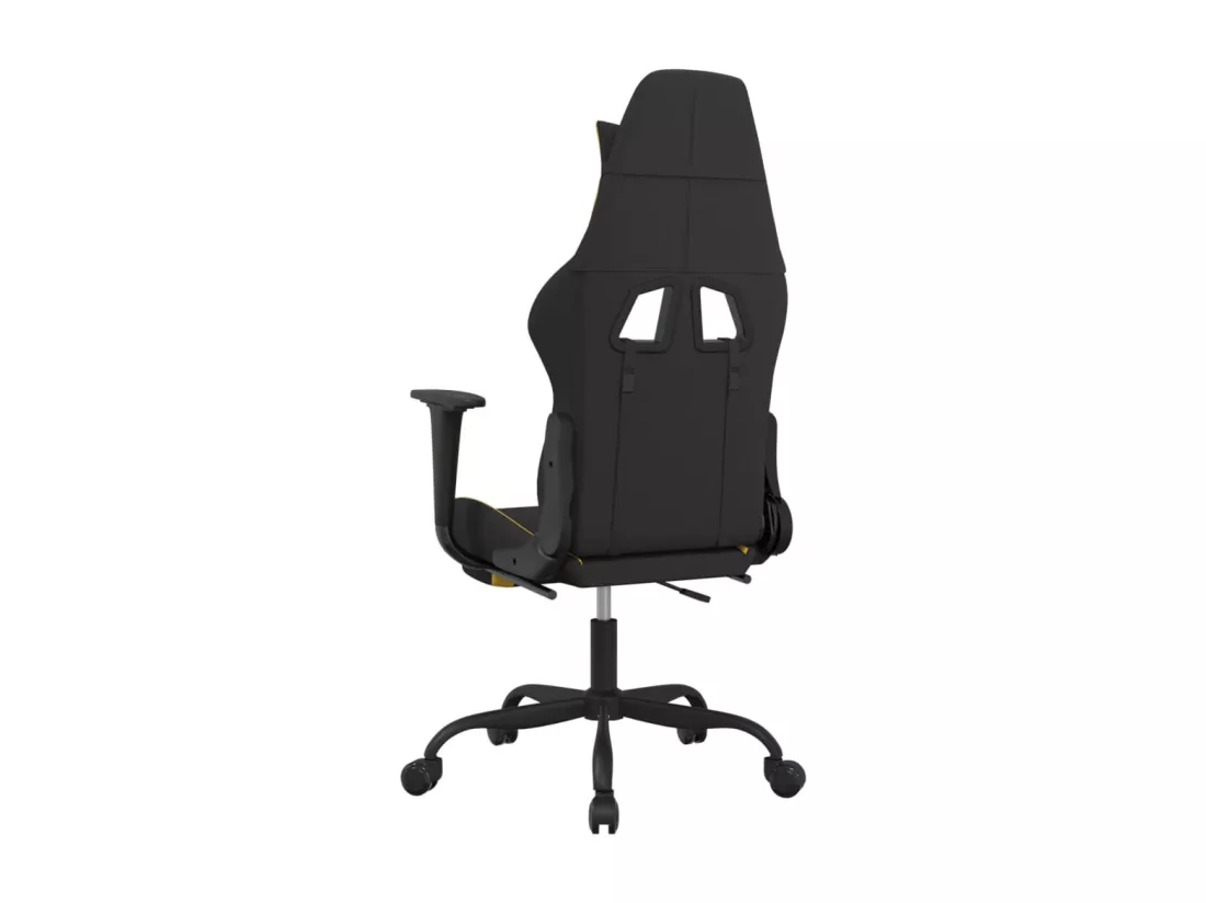 Chaise de jeu avec repose-pied Noir et jaune Tissu