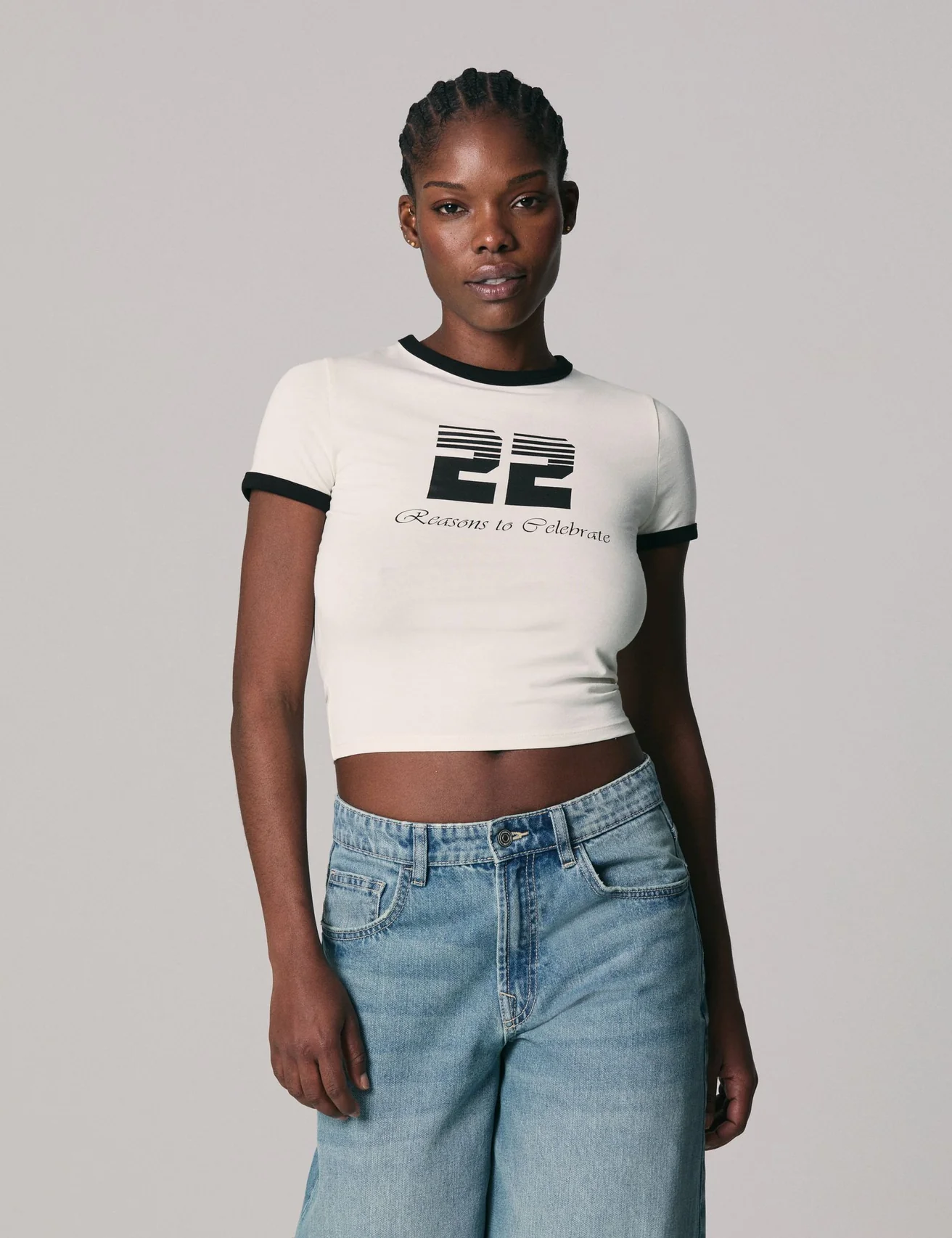T-shirt à message sable