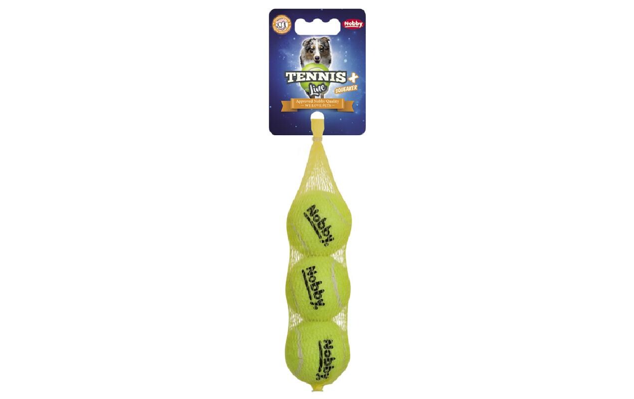 Hunde-Spielzeug Tennisball, GelbBälle für Hunde, 3-er Set – S