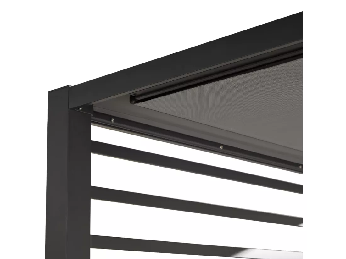 Lit de jardin 2 places structure aluminium gris foncé Matala