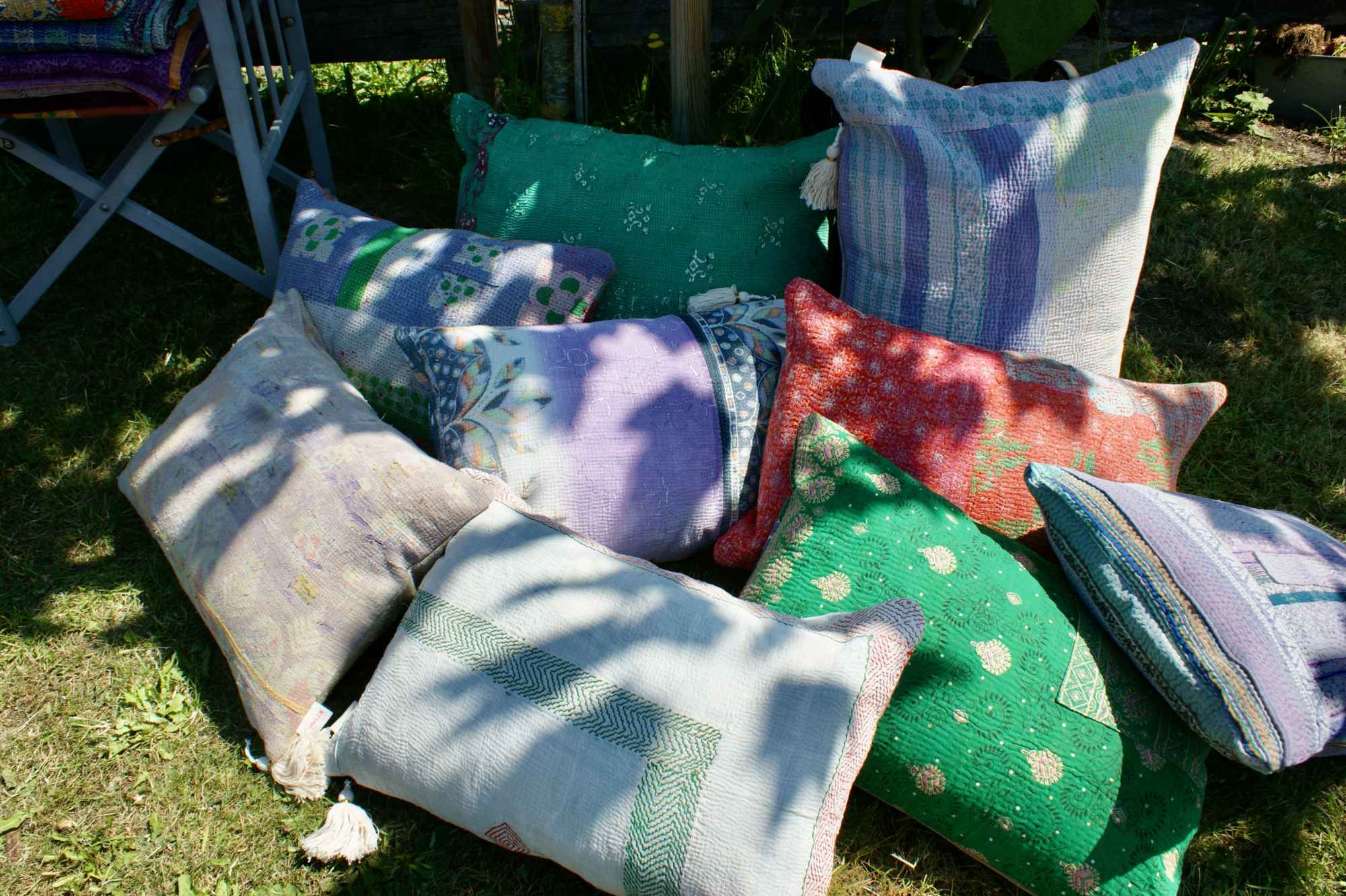 Kussen Kantha vintage 40x60 cm pastel