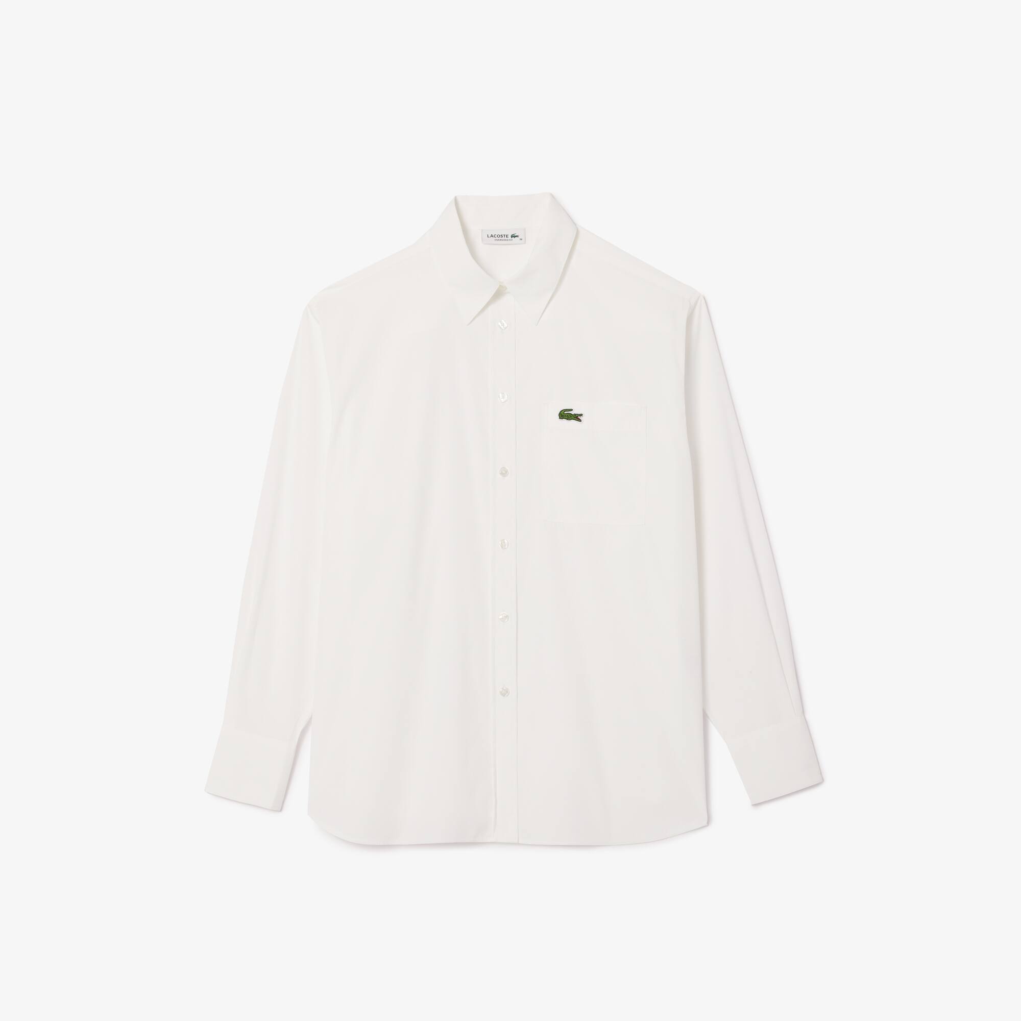 Chemise oversize fit en popeline de coton Chemises & Hauts - Blanc - Lacoste - Femme