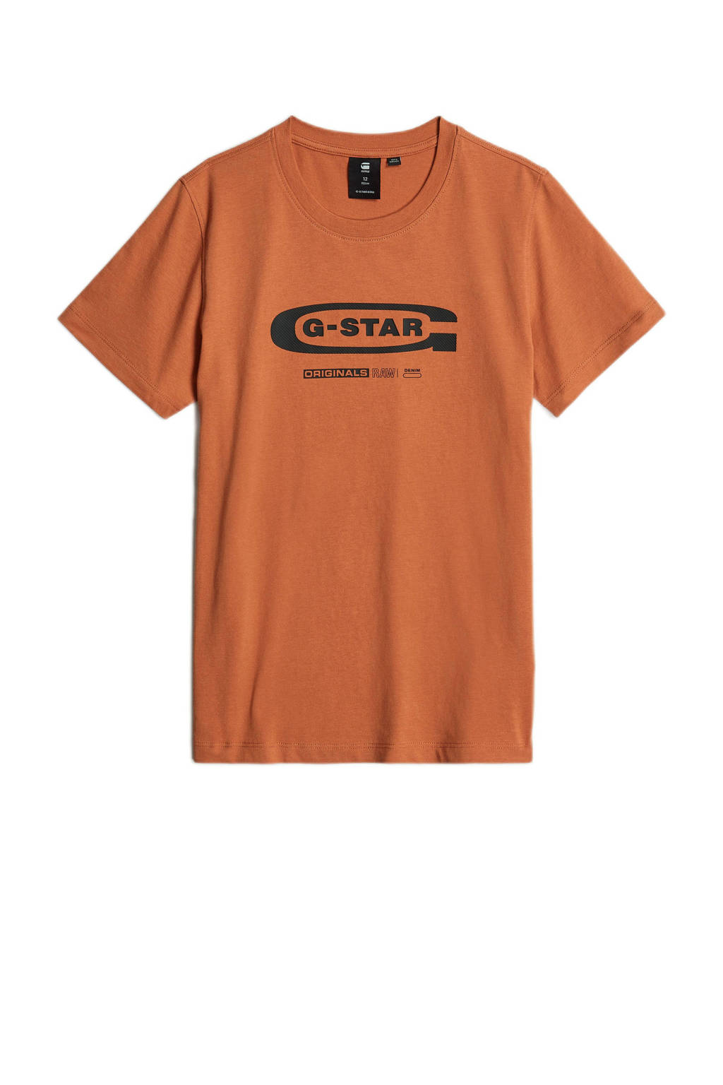 G-STAR T-shirt t- shirt s\s regular met logo donkeroranje