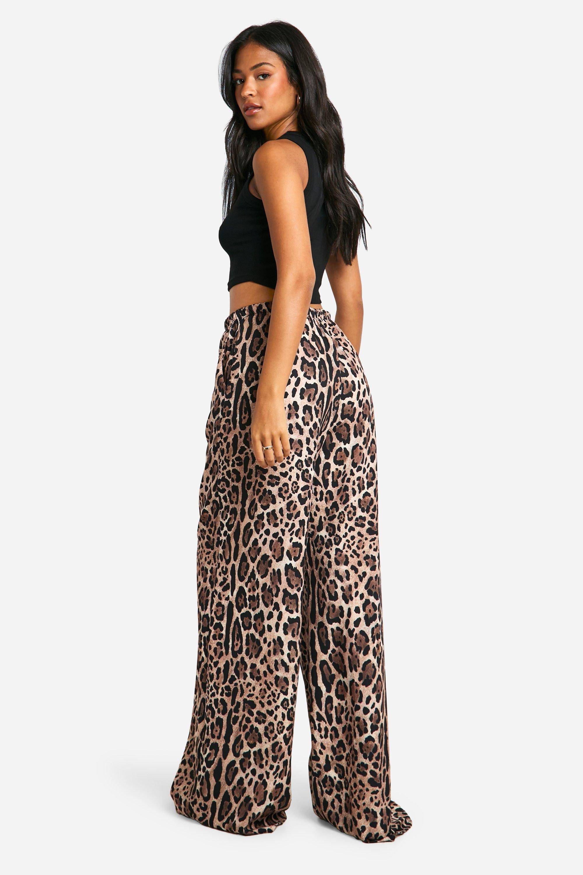boohoo Pantalon Large À Imprimé Animal Pour Grande Taille