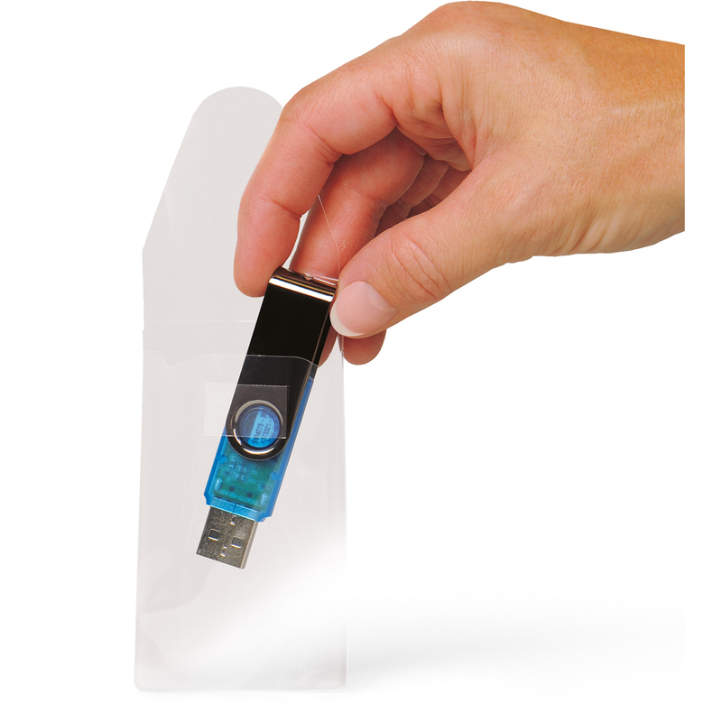 3L Taschen für USB-Stick, selbstklebend, 10 Stück, transparent