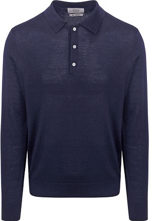 King Essentials The Robert Long Sleeve Poloshirt Merino Navy KM111030002-B025T kopen