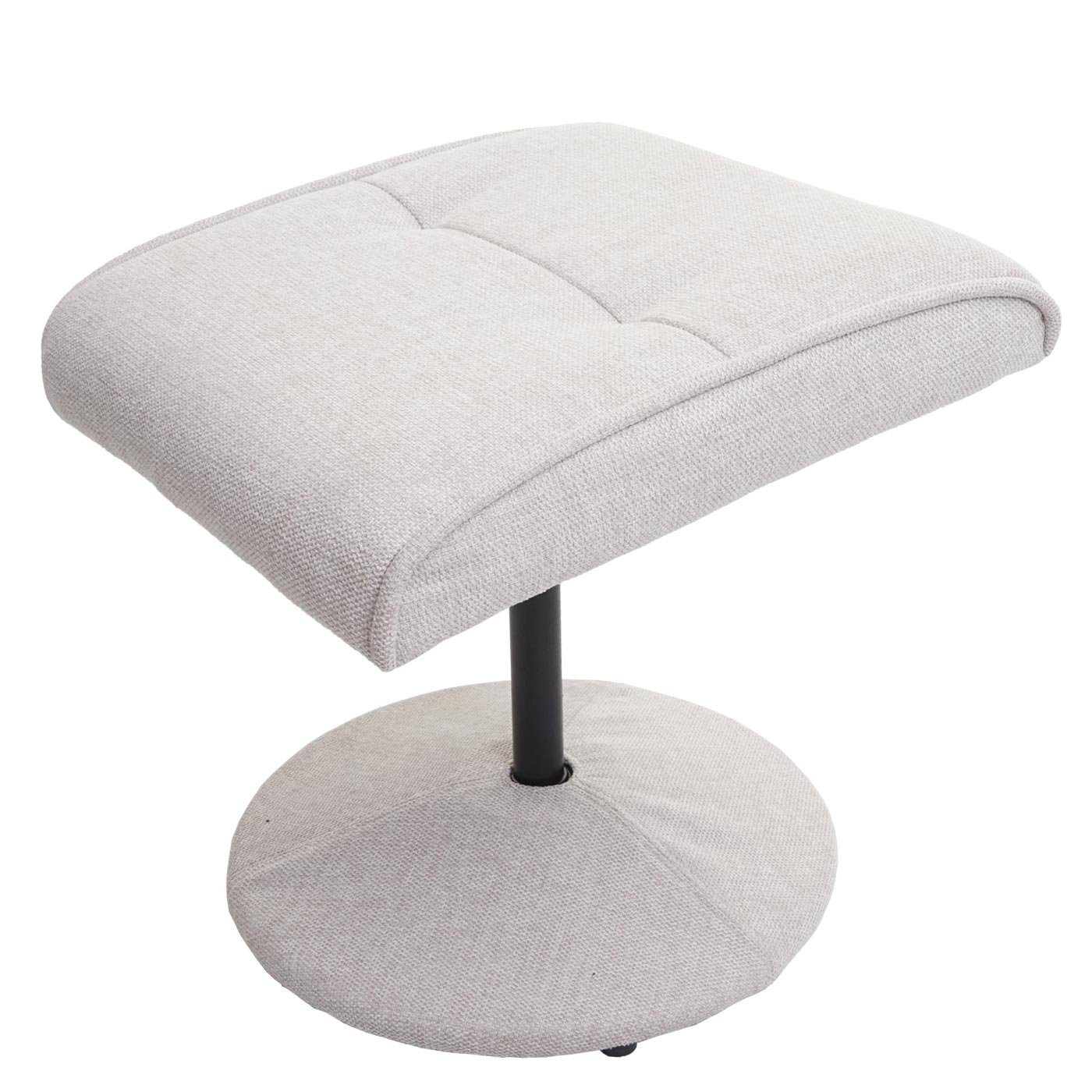 Relaxsessel Stockholm, Fernsehsessel Relaxliege TV-Sessel mit Hocker ~ Stoff/Textil, creme-beige