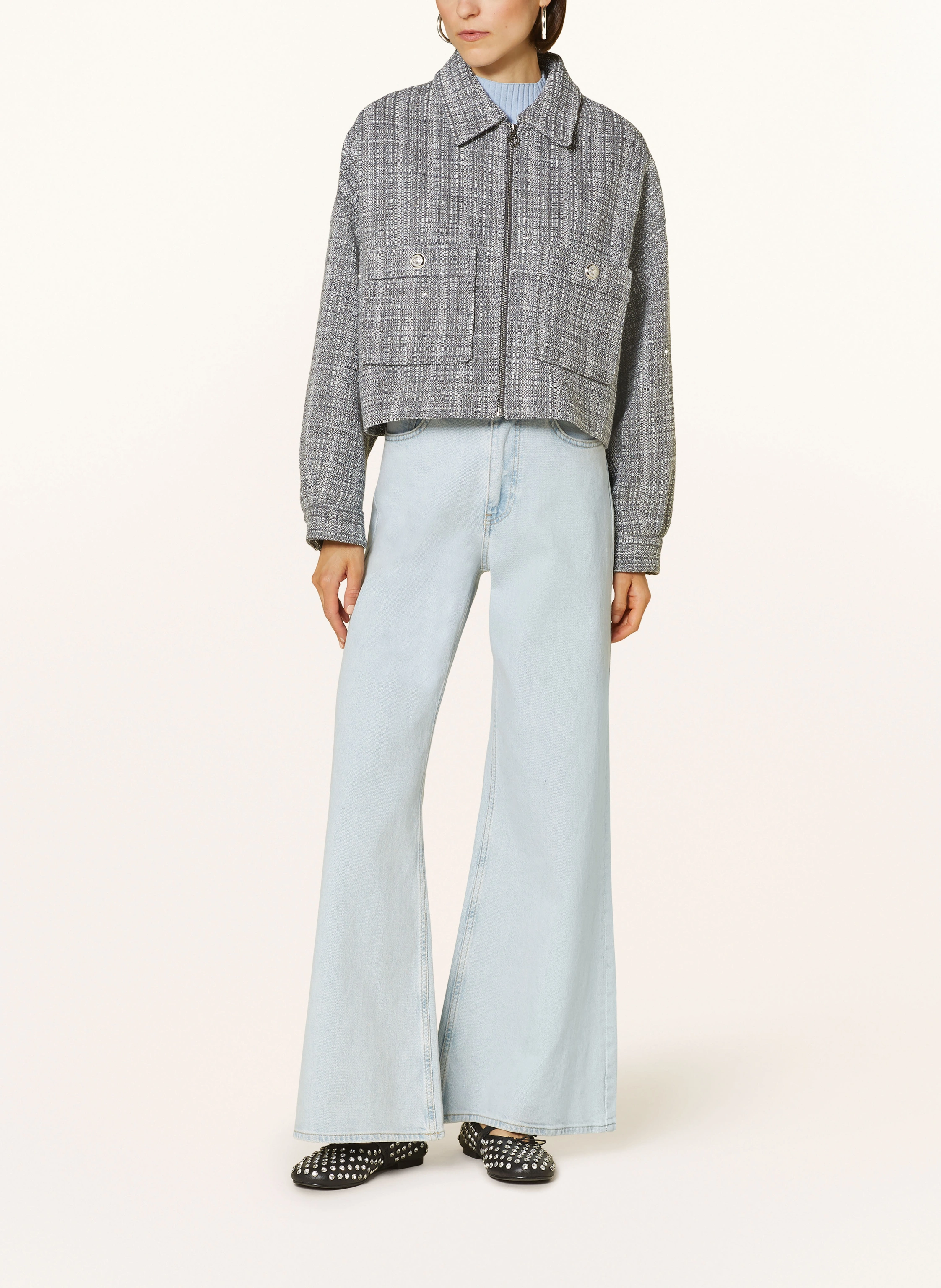 maje Tweed-Jacke mit Glitzergarn
