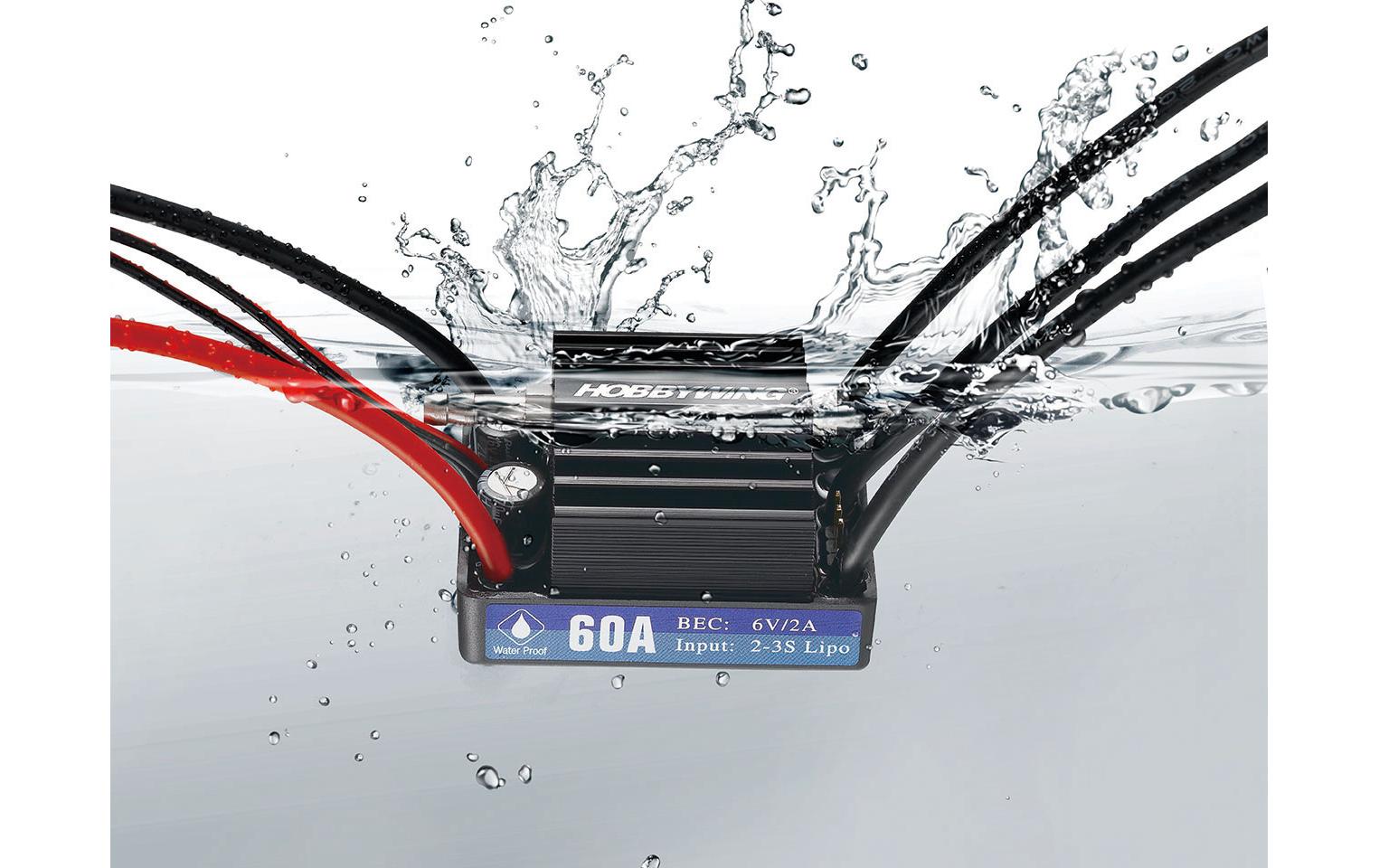 Brushless Regler Seaking V3, 60A, 2-3SBrushless ESC für Boote mit Wasserkühlung