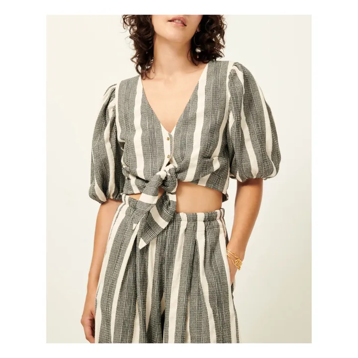 Sessùn Blouse Aurea Rayures Coton Bio et Recyclé | Gris