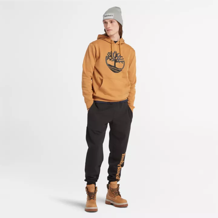 Sweat à capuche à logo arbre Timberland pour homme en jaune foncé