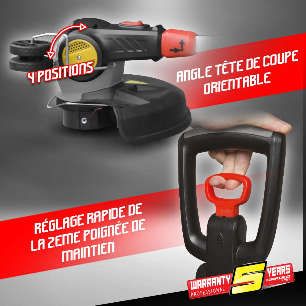Coupe bordures électrique télescopique 600w - 30cm