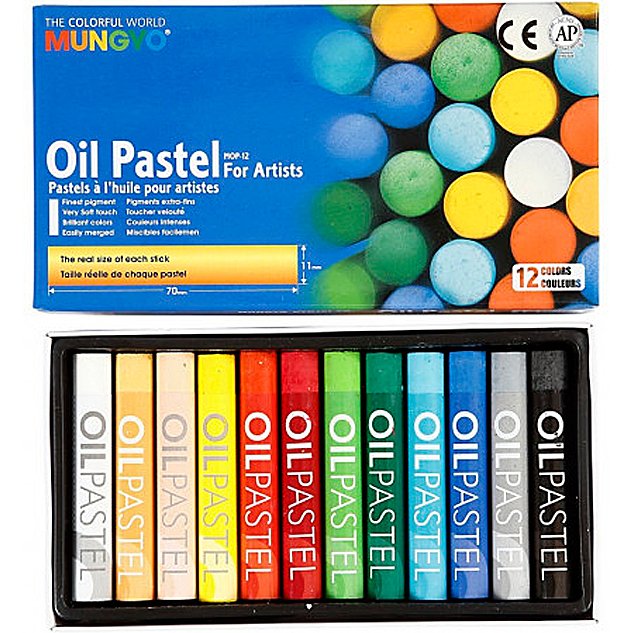 Pastel huile mungyo 70mm pigmentation extra-fine texture onctueuse pouvoir couvrant diamètre 18mm boîte 12 unités