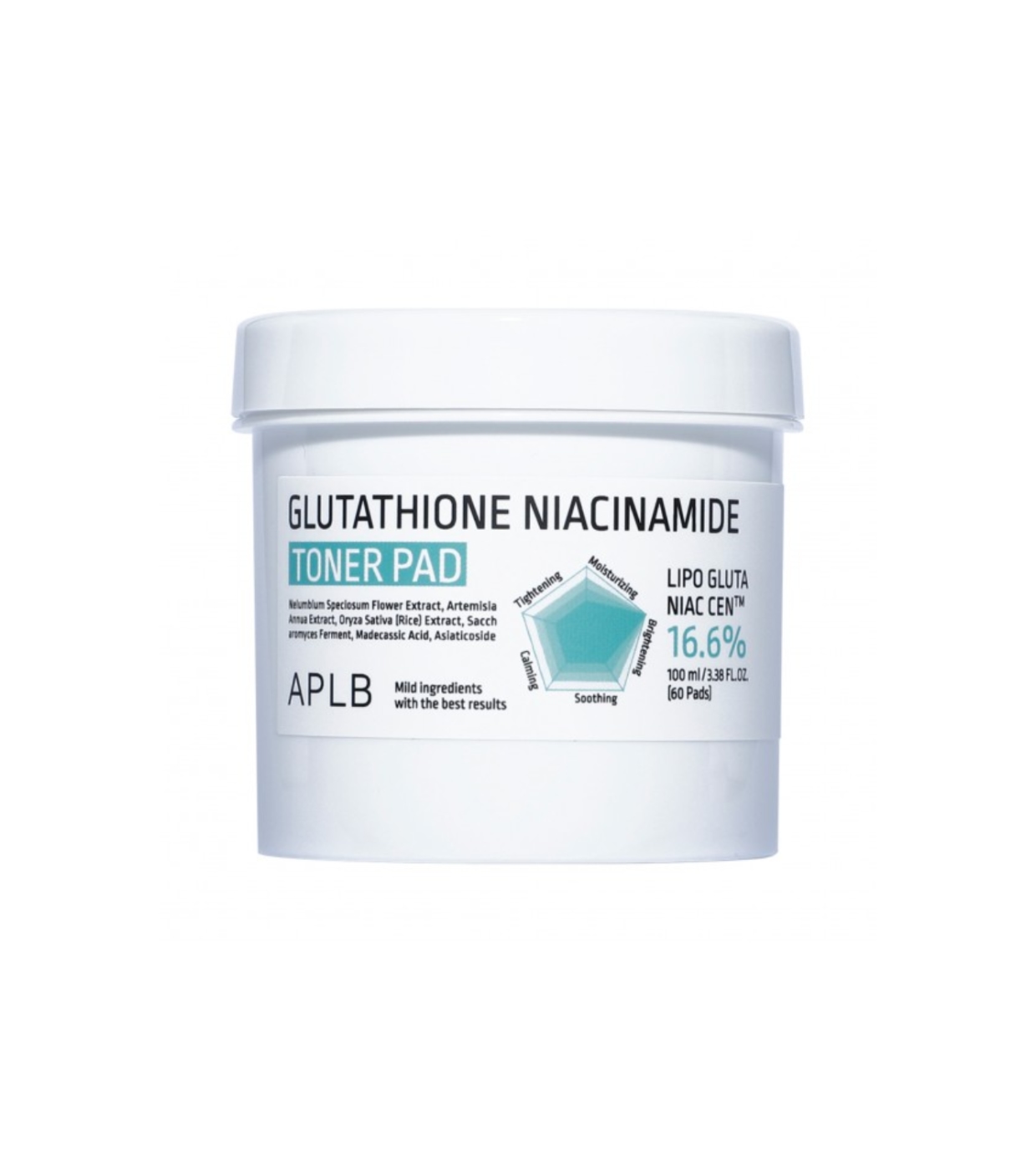 APLB - Discos Tônicos Faciais Hidratantes Glutathione Niacinamide - 60pads