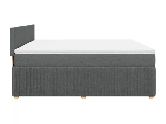Sommier à lattes de lit avec matelas Gris foncé 180x200cm Tissu