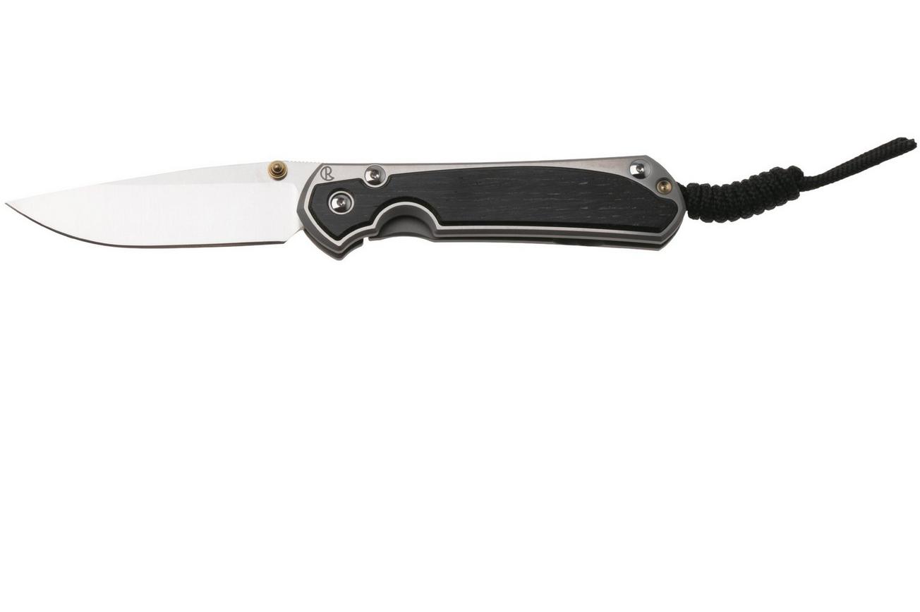 Chris Reeve Small Sebenza 31 S31-1620, Satin CPM MagnaCut, Polished Titanium, Bog Oak Inlay zakmes