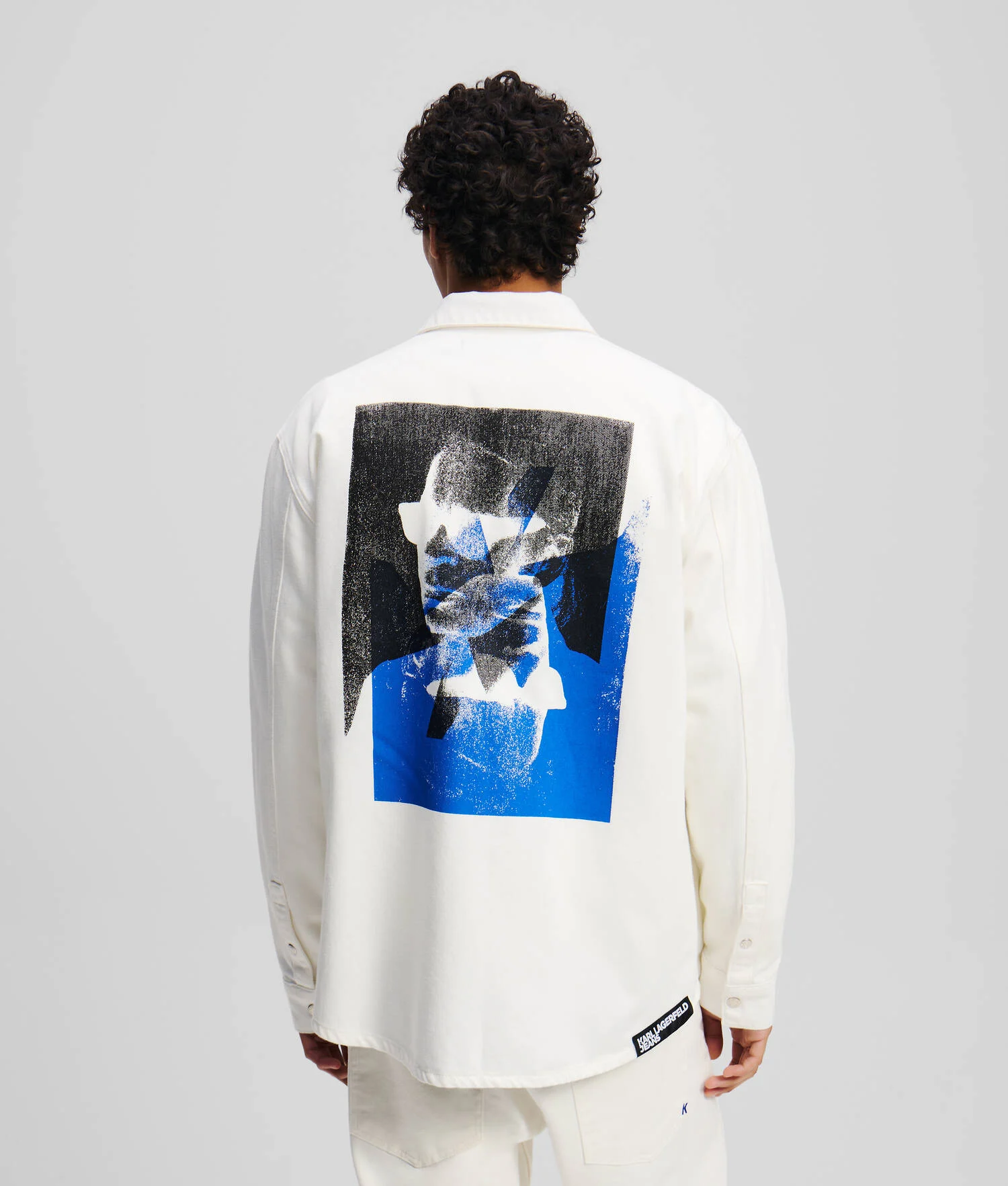 SURCHEMISE EN JEAN AVEC IMPRIMÉ KARL - Denim Blanc