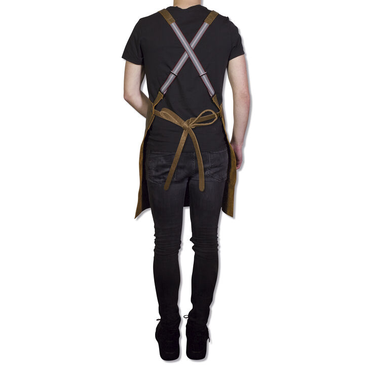 DutchDeluxes Læderforklæde Suspender Serie Apron Vintage Brown Brun