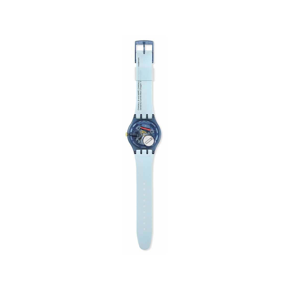 Montre SWATCH New gent bioceramic Chagall's blue circus homme bracelet silicone bleu