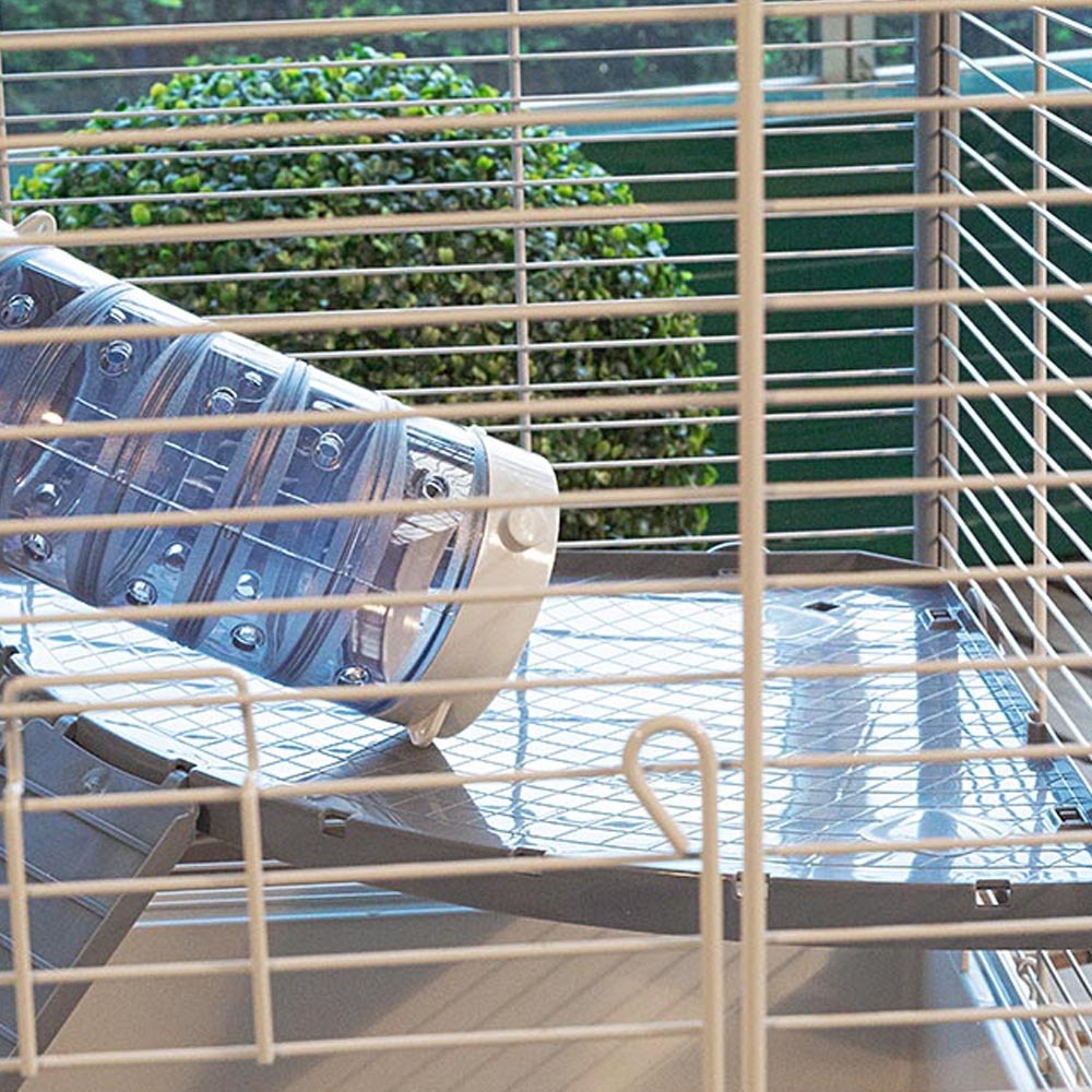 Ferplast cage pour fûrets furet tower, structure verticale sur plusieurs étages, roues et accessoires inclus, métal vernis gris et