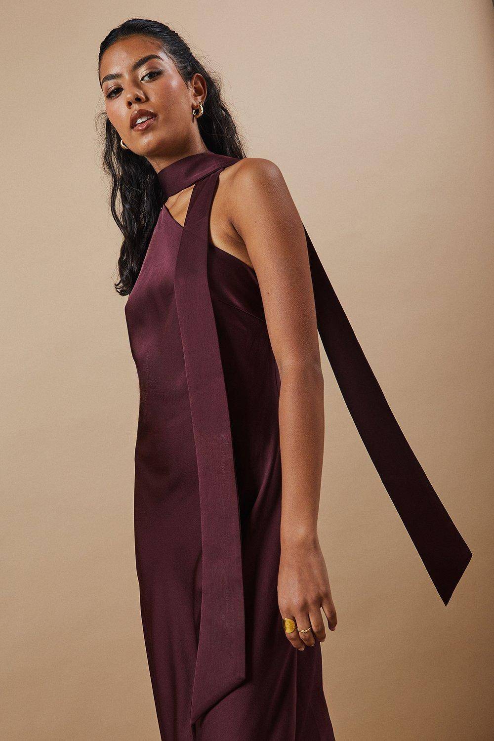 Oasis Robe Maxi Biais à Nœud Petite Occasion