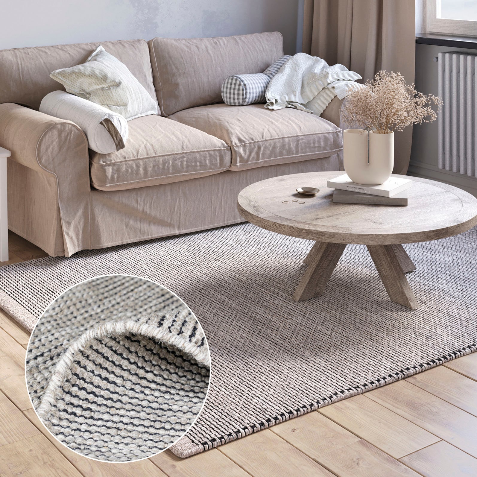 Myflair Möbel & Accessoires Wollteppich »Anisa« rechteckig 10 mm Höhe Wendeteppich, meliert, reine Wolle, handgewebt, Wohnzimmer