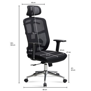 Bürostuhl 68x130x68 cm Stoff schwarz
