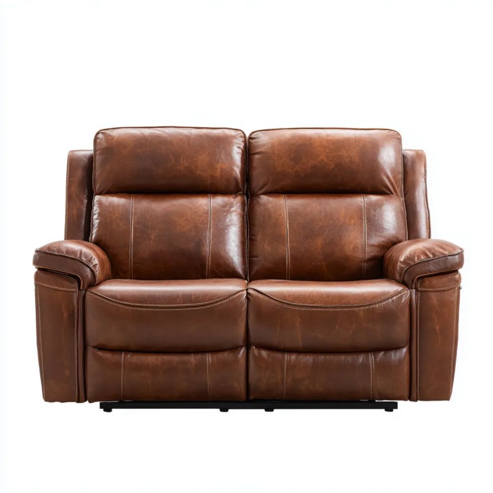 2-Sitzer-Sofa Echtleder 150x90x100 cm - Braun - Zeitloses Design