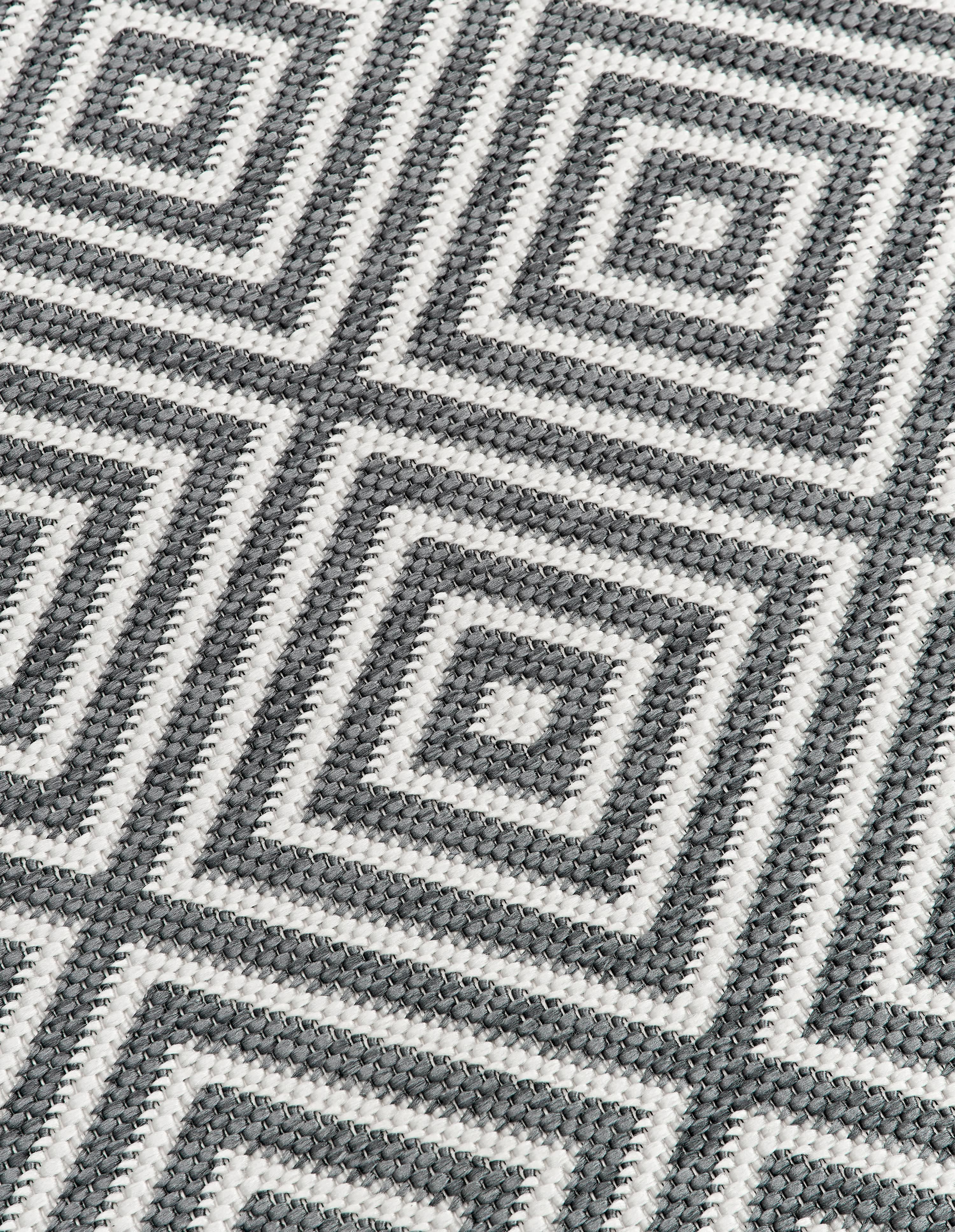 Ronde outdoor dubbelzijdig vloerkleed Reddy met ruitjesmotief