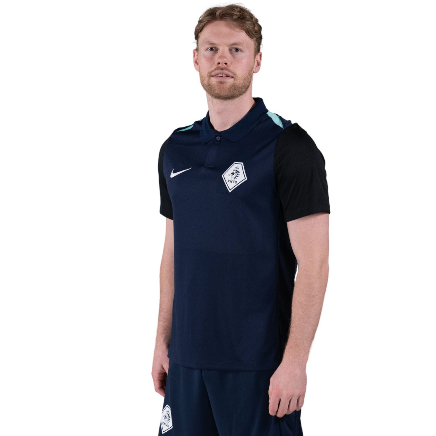Nike KNVB Scheidsrechters Polo 2024-2026 Donkerblauw Turquoise