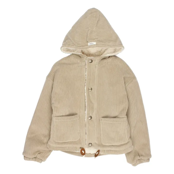 Búho Manteau Velours Côtelé Coton Bio Fourré | Beige