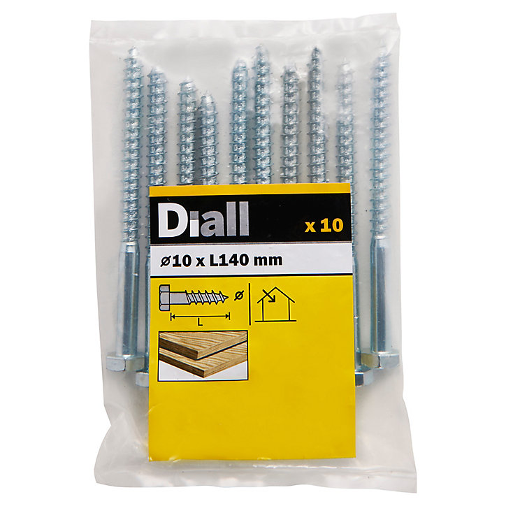Tirefonds DIN 571 zingués 10x140 mm - 10 pièces