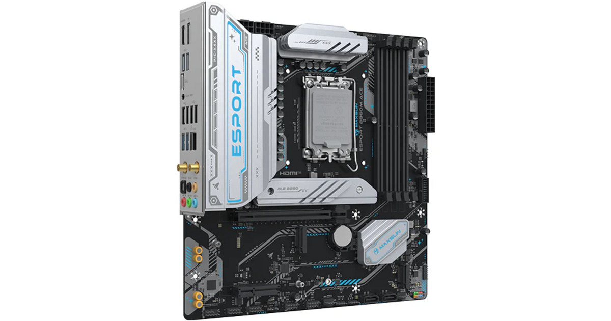MAXSUNMS-eSport B860M WIFI ACE socket 1851 moederbord  (Zwart, RAID, 2.5 Gb-LAN, WLAN, BT, Sound, µATX)