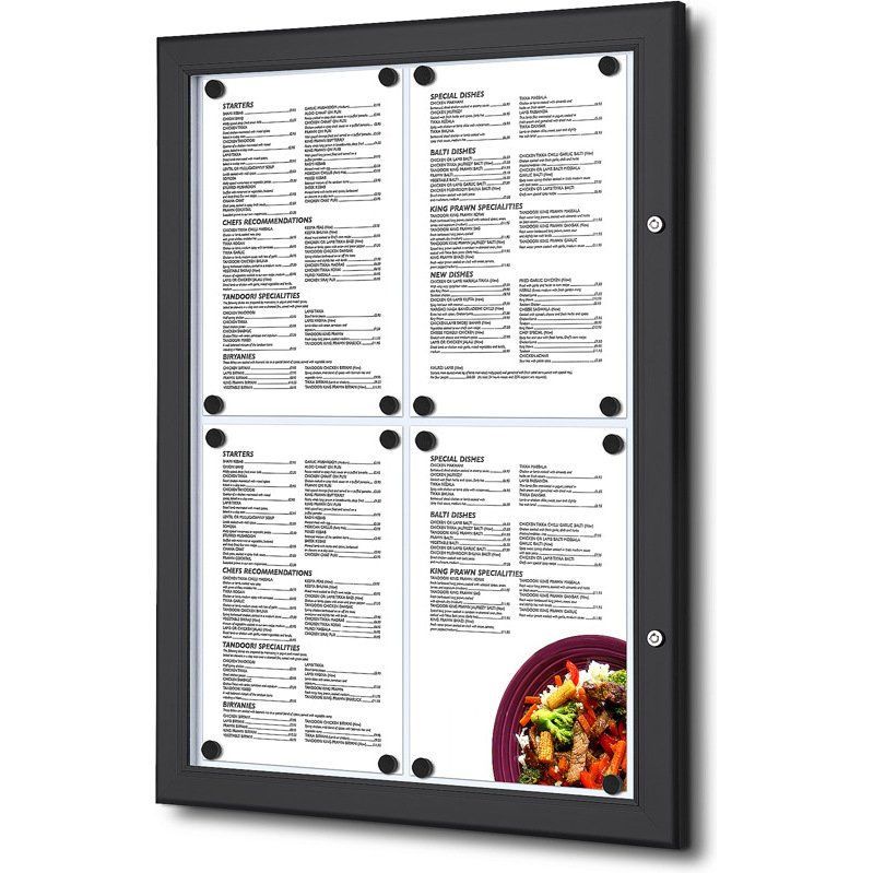 Présentoir Porte Menu Extérieur Noir 4x A4