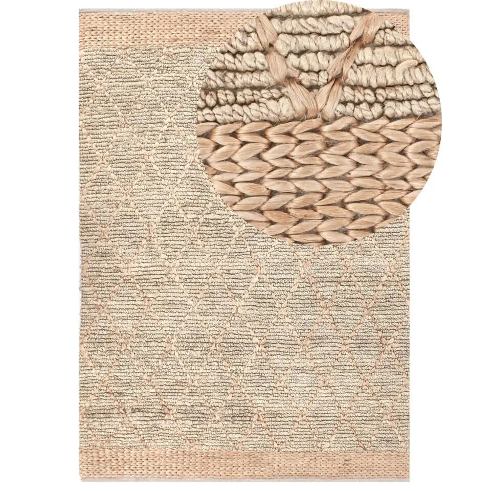 TELLIKAYA - Loper vloerkleed - Groen/Beige - 160 x 230 cm - Jute