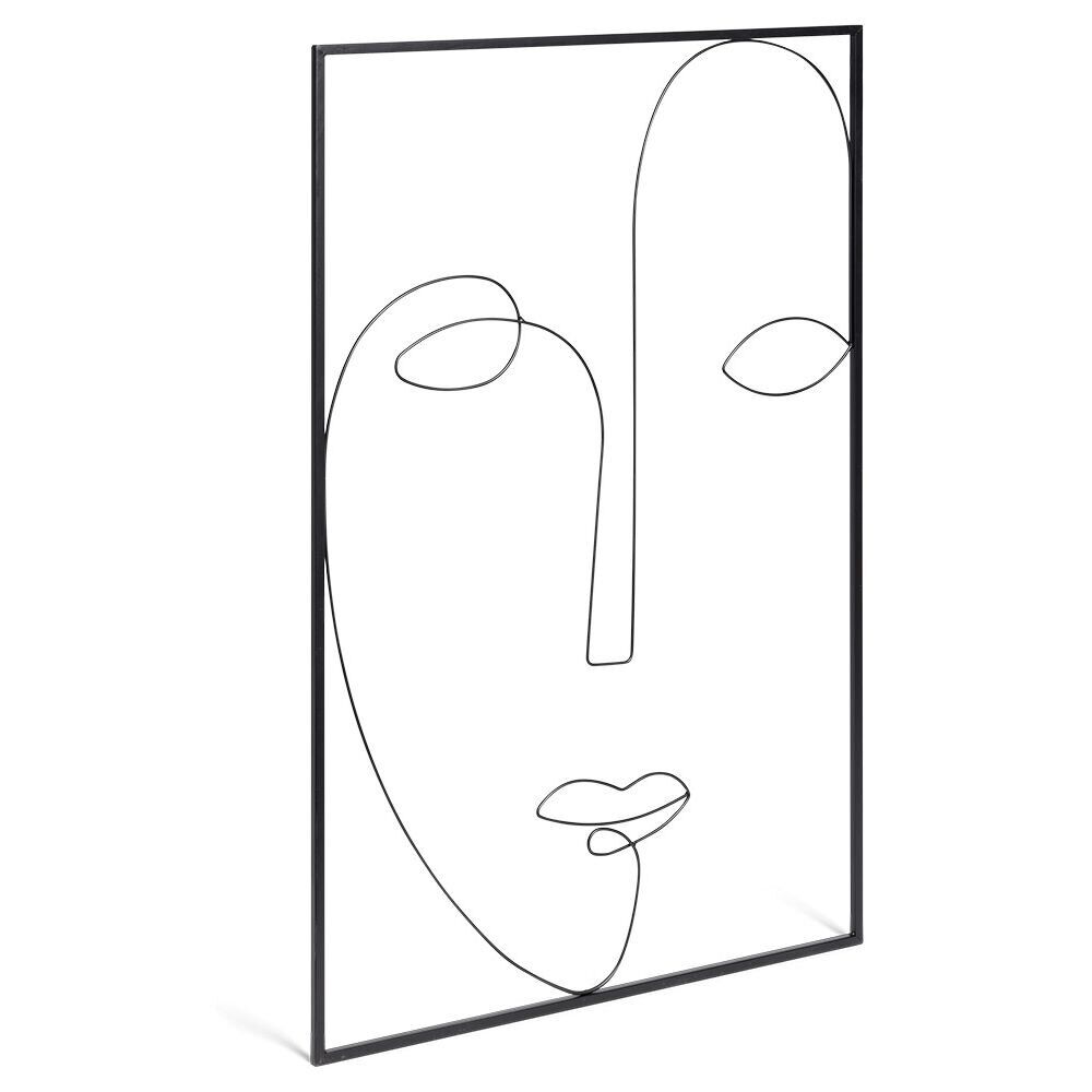 Pêle-mêle 60x90cm mural visage métal noir
