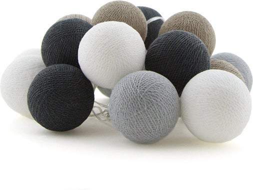 Cotton Ball Lights lichtsnoer Shadow starter kit grijs/wit 7,4 m met 20 lampen