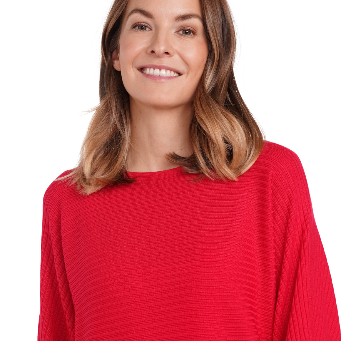 Gina Benotti Damen Strickpullover mit Fledermaus-Ärmeln rot